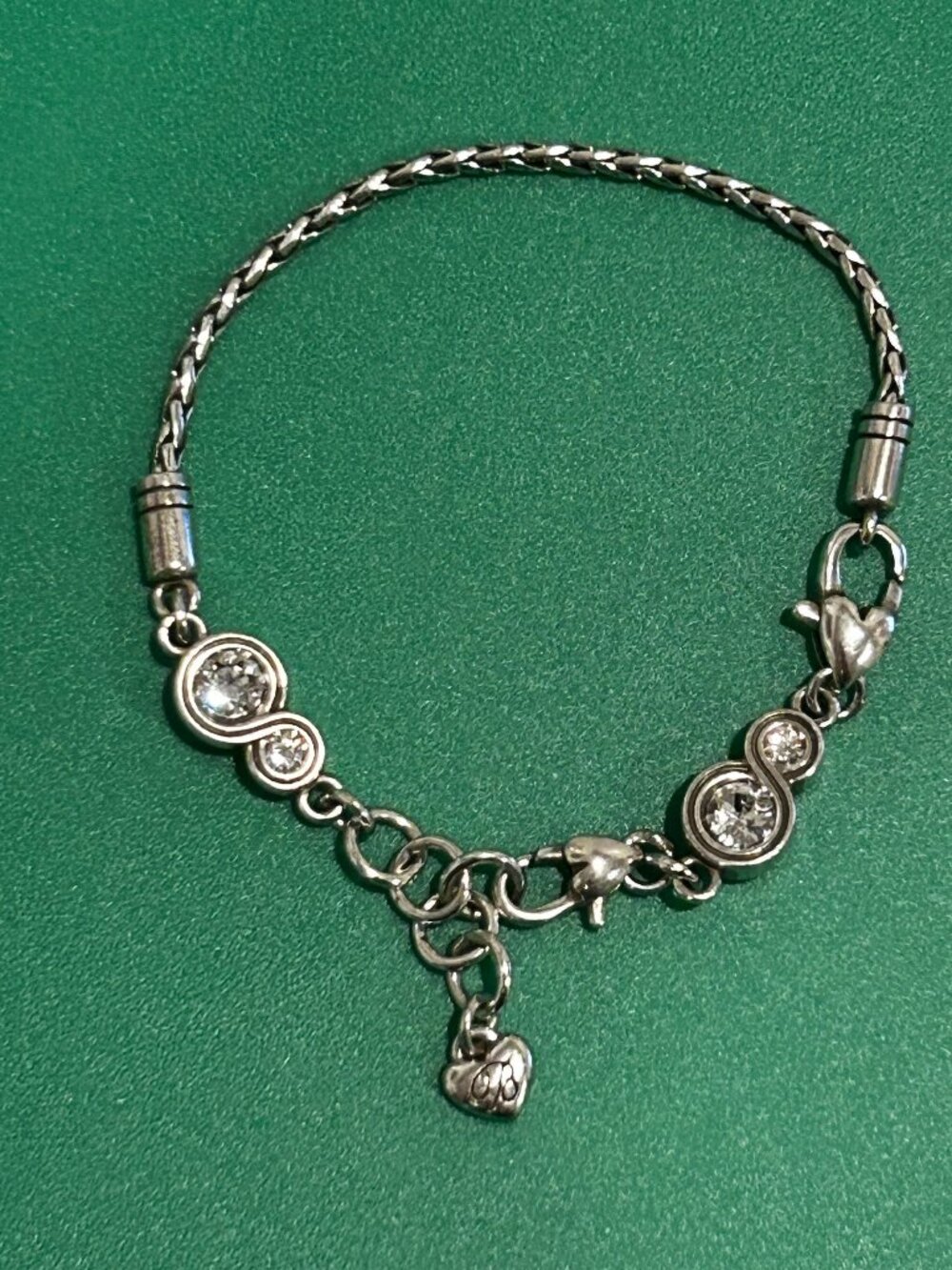 Brighton Infinity Sparkle Add Charms/Beads SIlver Crystal Bracelet
